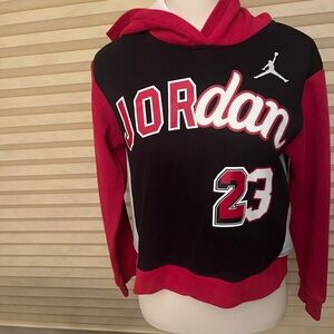 Air Jordan Hoodie Girls You Can Play Boxy Black Red Girls crop XL -13-15yr old